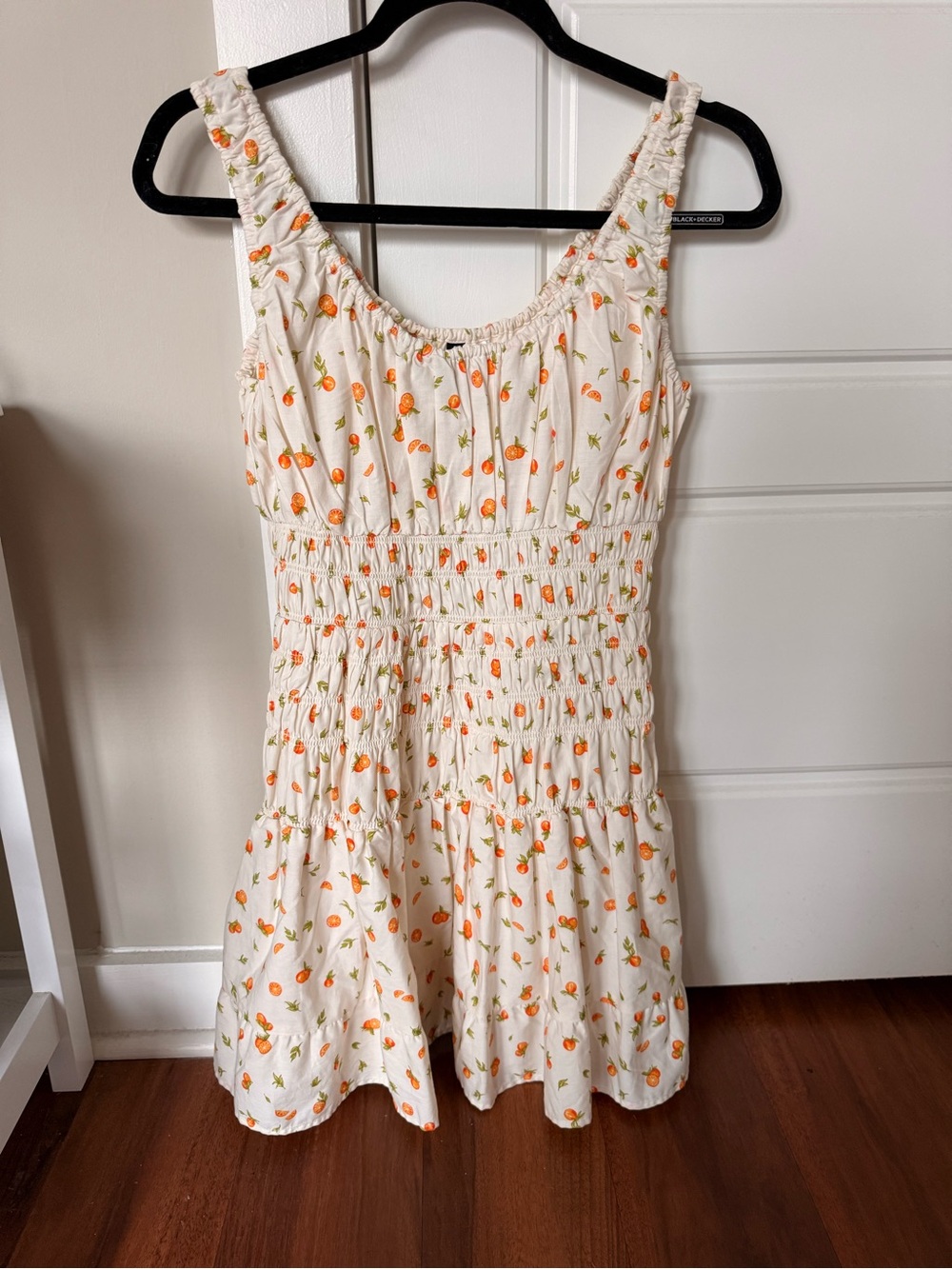 H&M Women’s Cream Sundress with Orange Floral Print